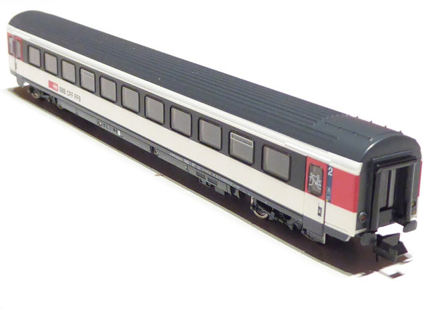 Fleischmann 890323 SBB 4achsiger 2 Klasse Personenwagen schwarz weiß