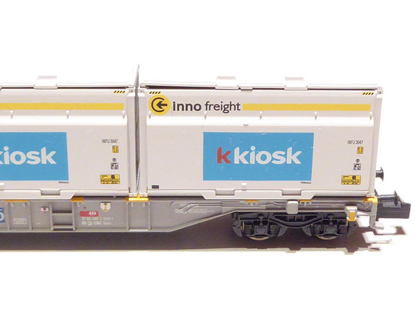 Minitrix 18405 SBB Cargo 4achsiger Containerwagen grau